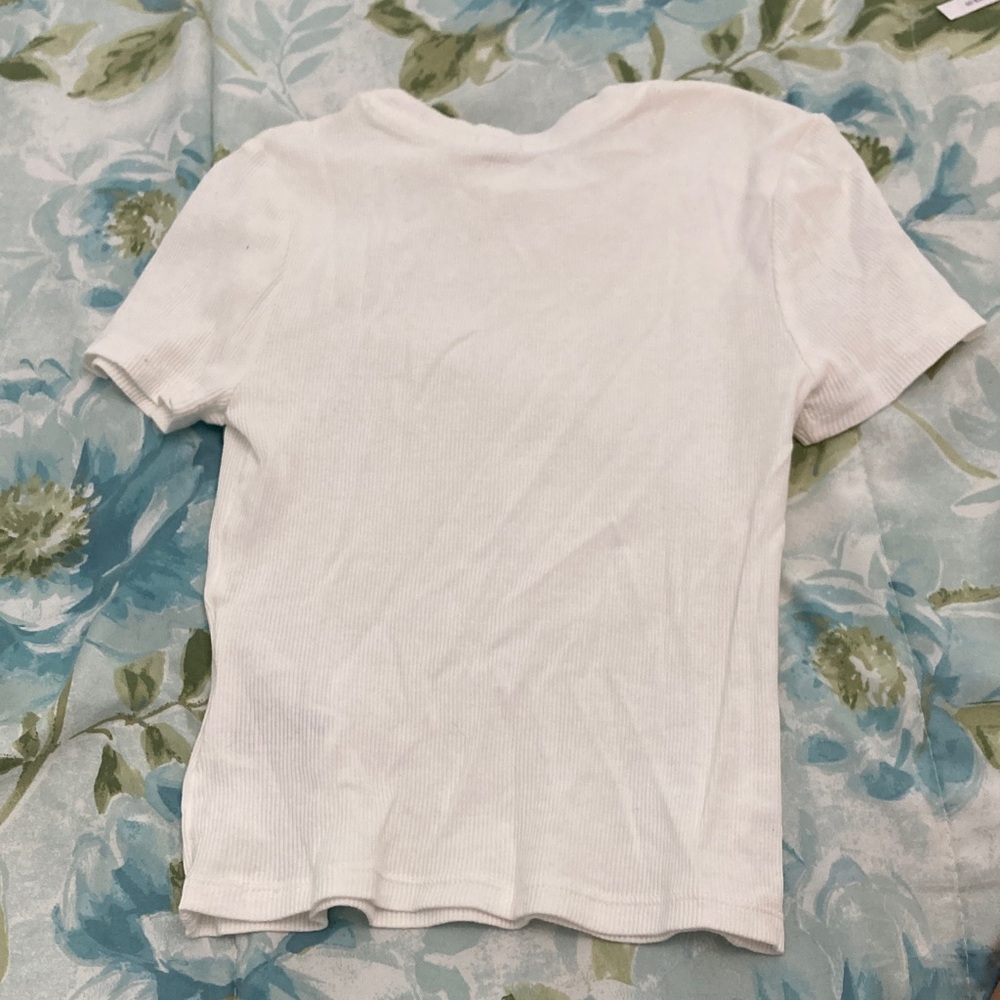 Divided Cream Ribbed Short Sleeve Tee - Picture 3 of 3